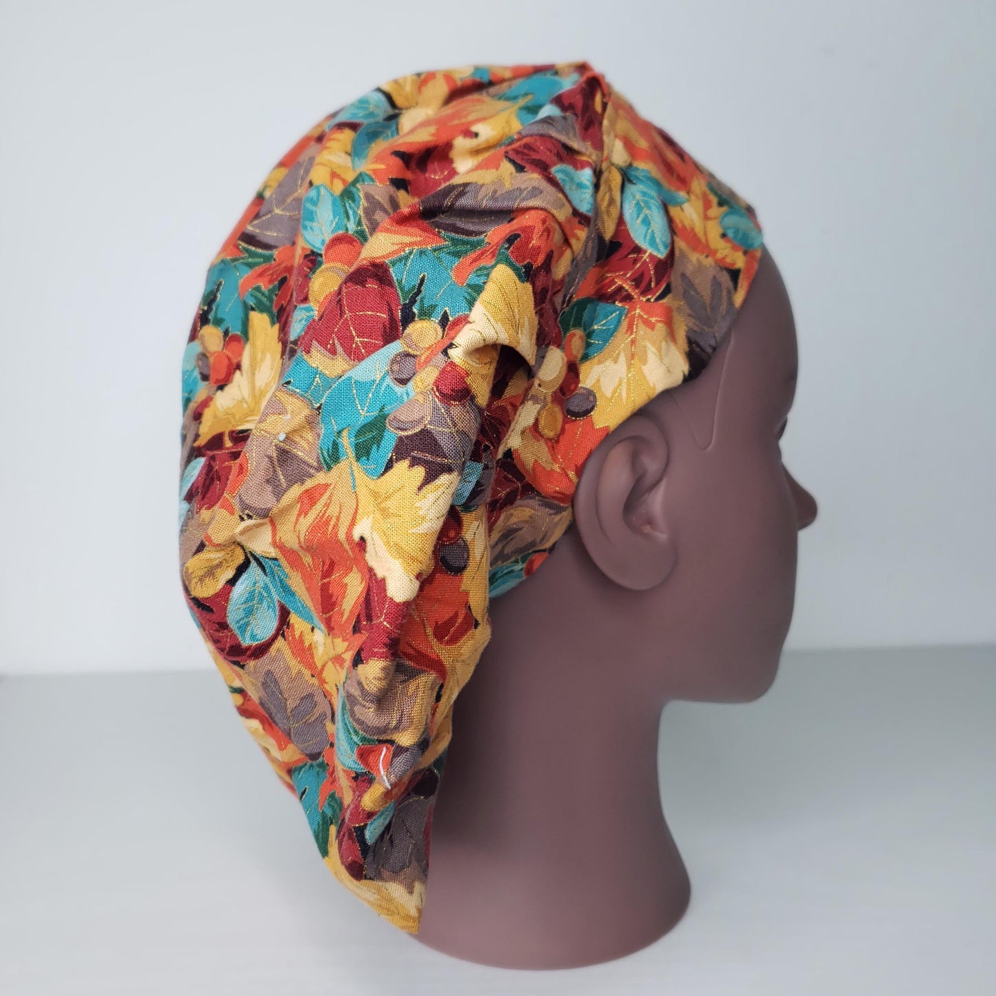 Scrub Bouffant Cotton Bonnet Only Autumn Fall Leaves Surgical Cap