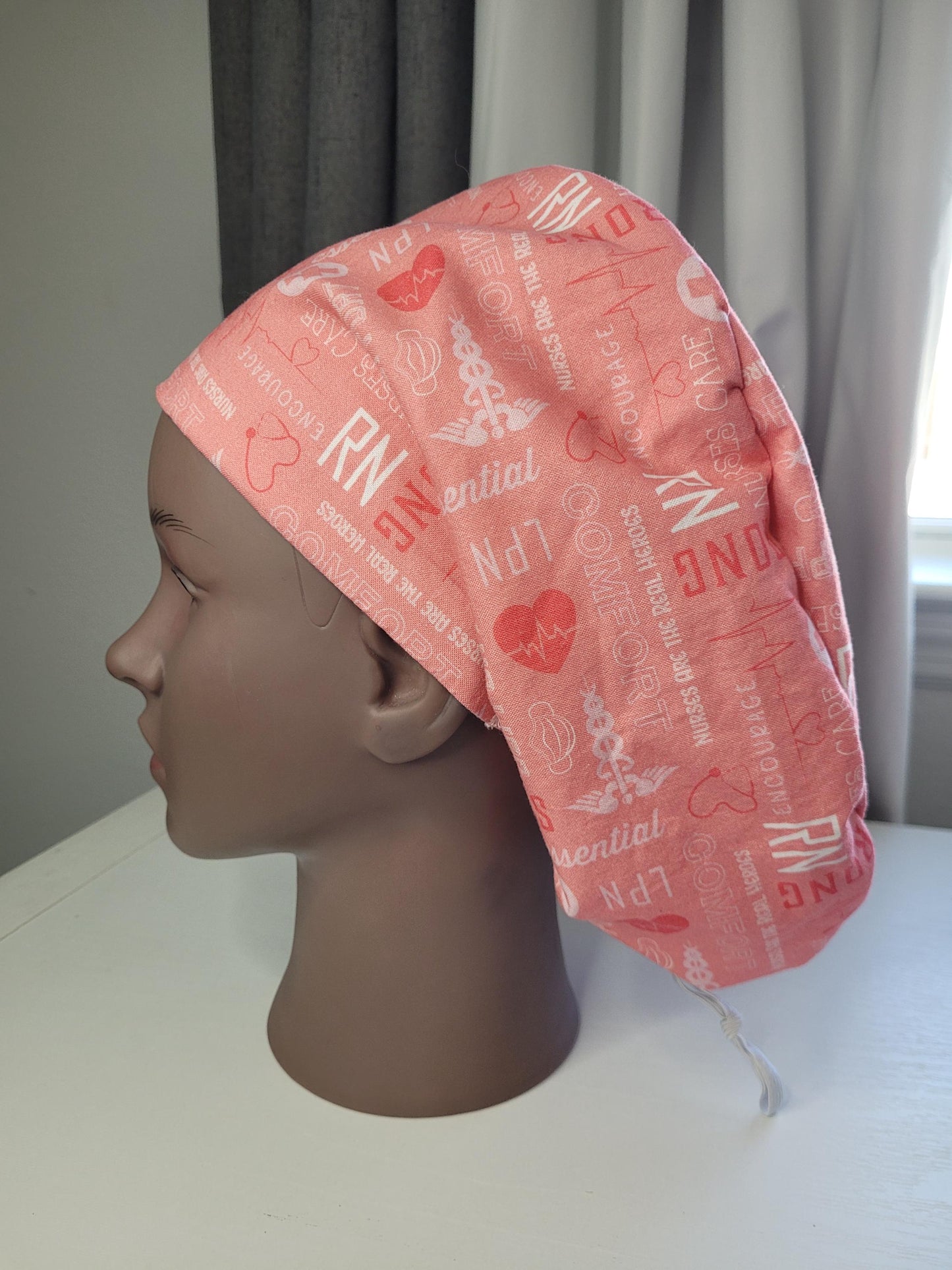 European Style Scrub Hat: Cotton Cap with Satin lining, optional Button Ear Savers