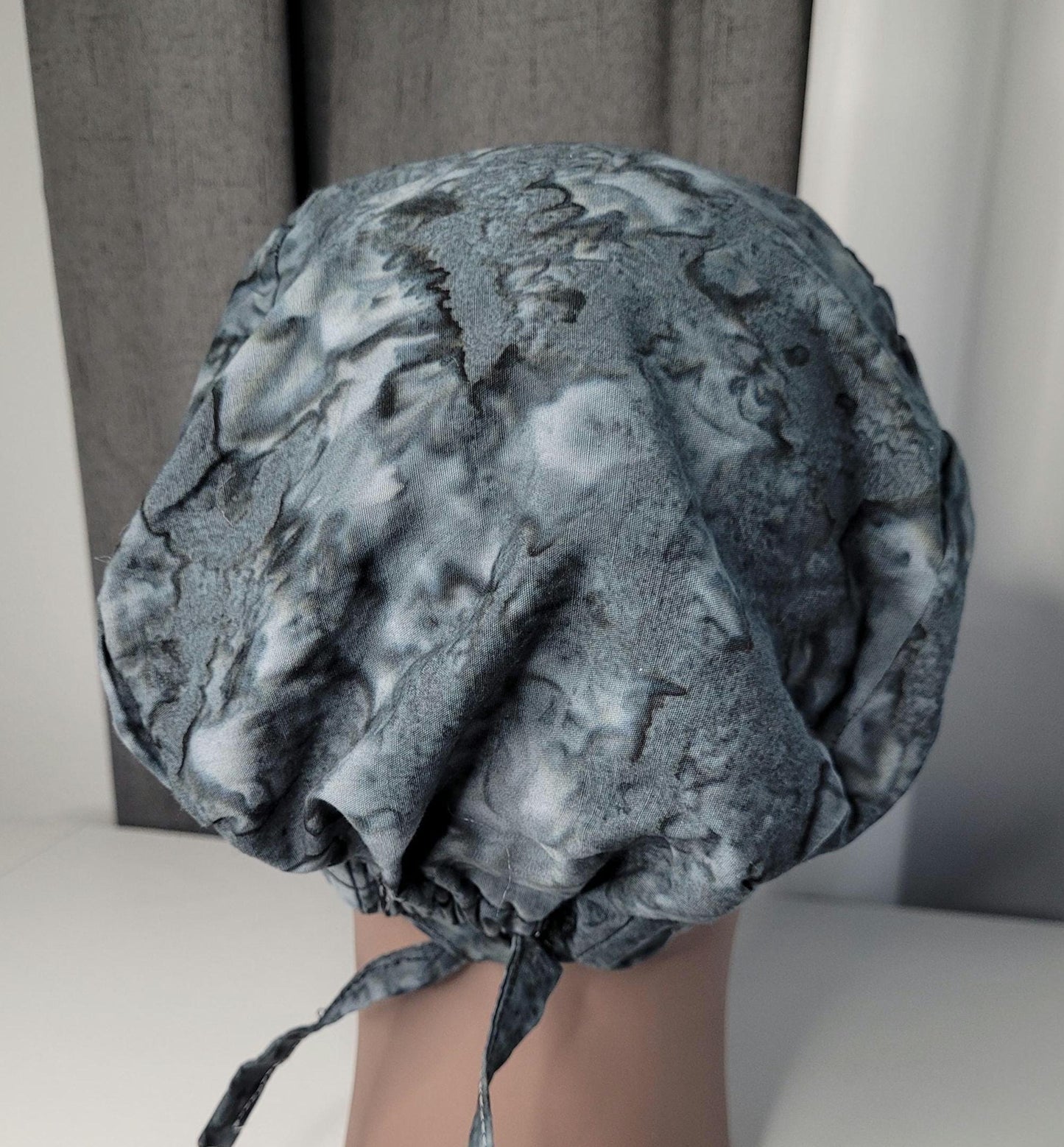 Cotton Scrub Cap: Watercolor Print, Button Ear Savers