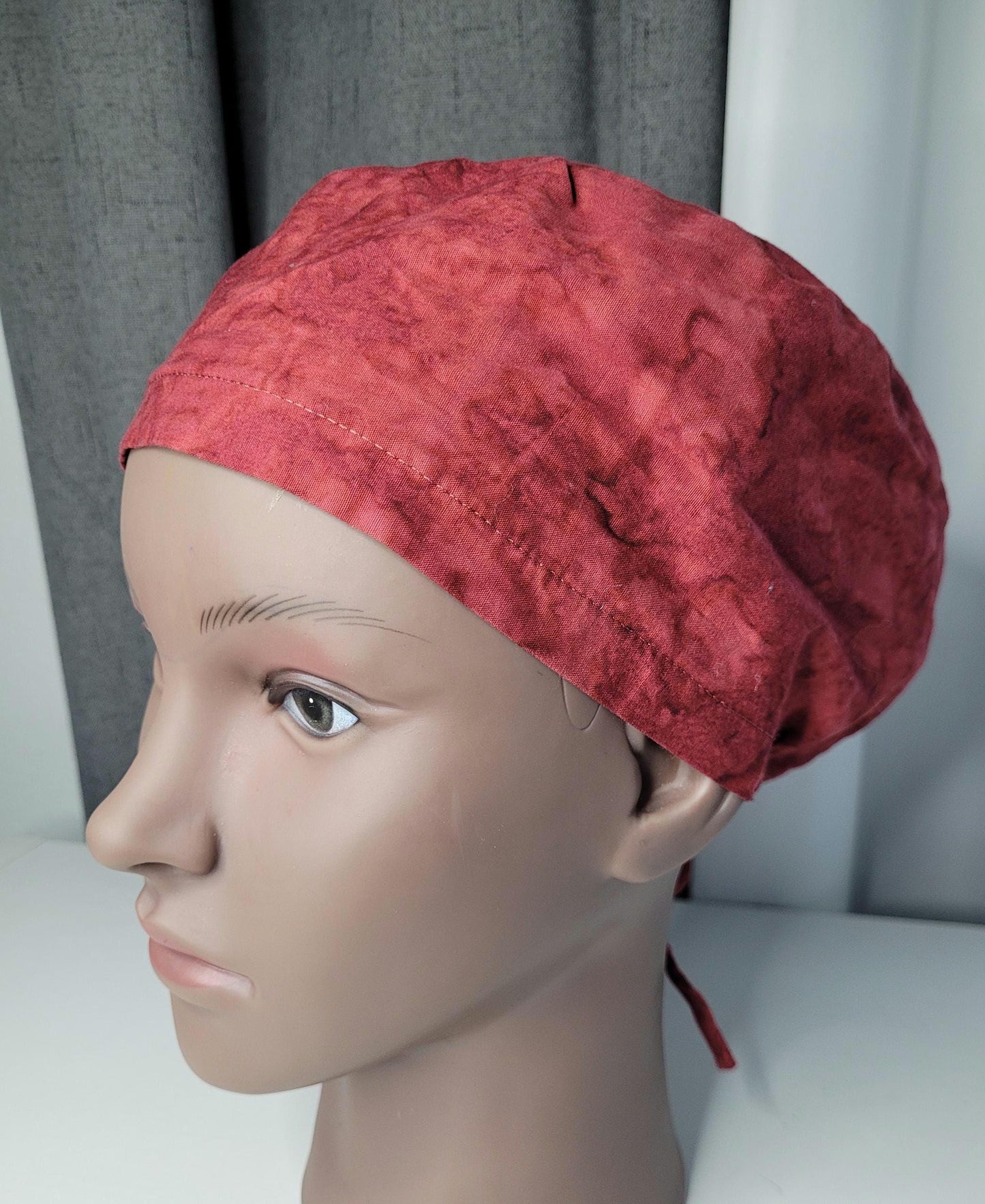 Cotton Scrub Cap: Watercolor Print, Button Ear Savers