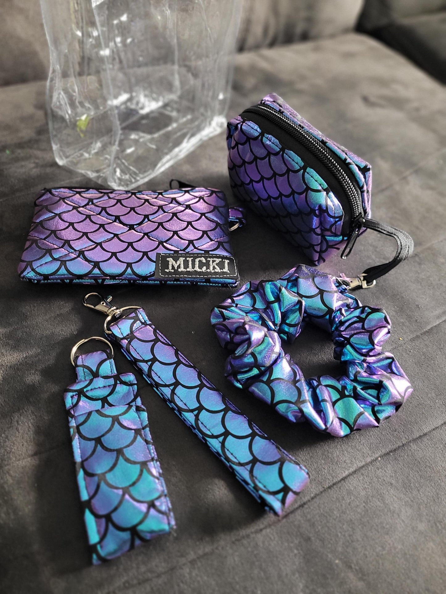 Accessories Gift Set: Mini Pouch, Wallet, Keychain Wristlet, Scrunchies variety of options