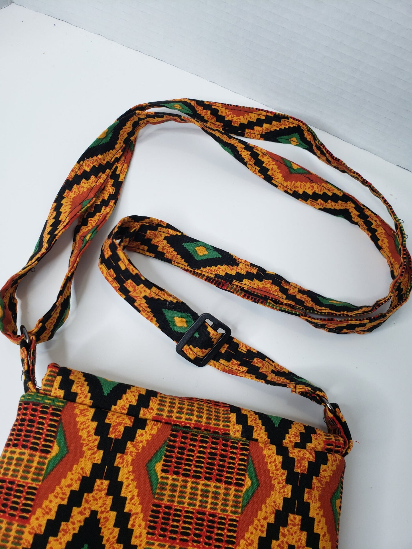 Kente Clothe messenger snap crossbody
