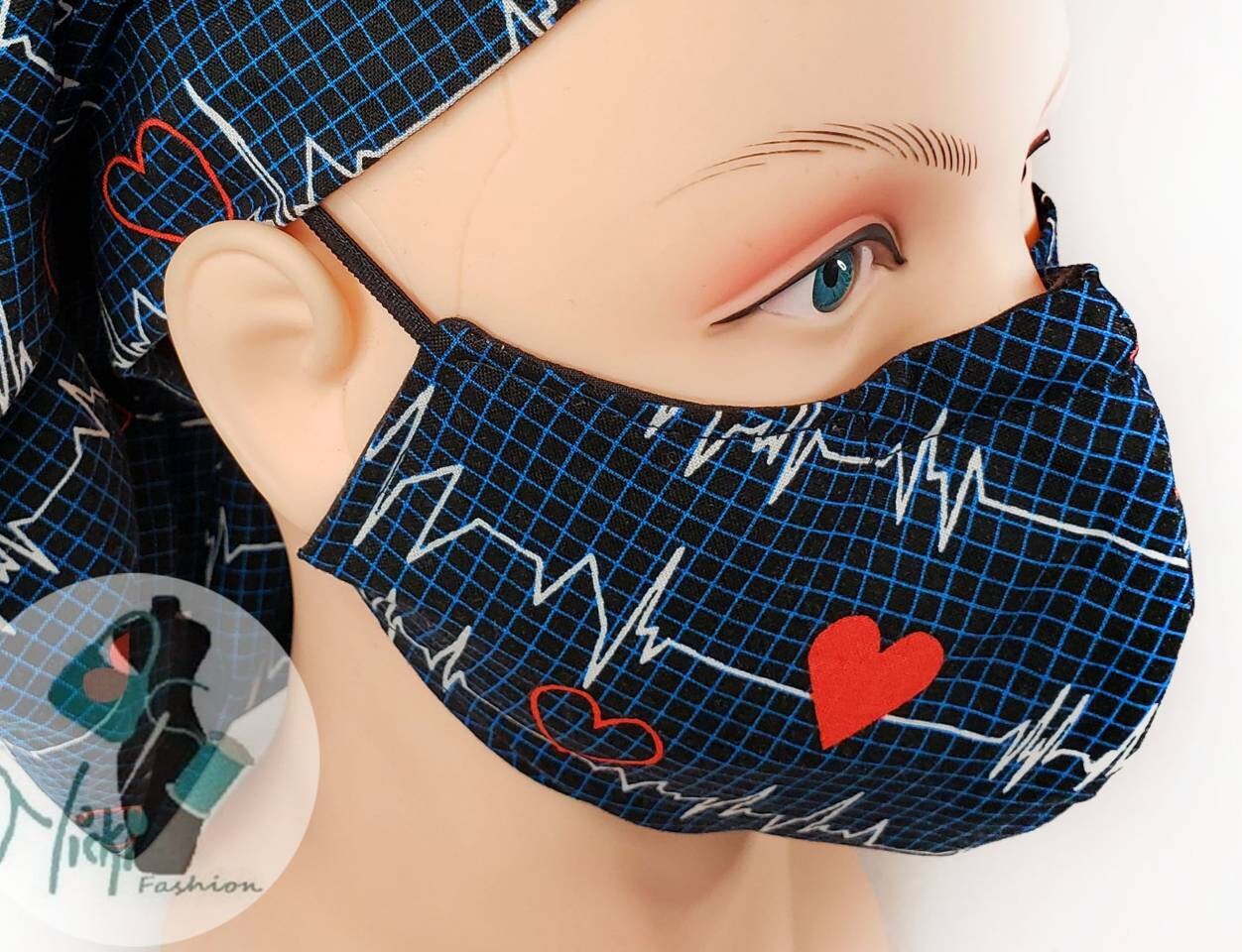 Medical Themed Cotton Scrub Caps, Nurse Hat with Optional Buttons