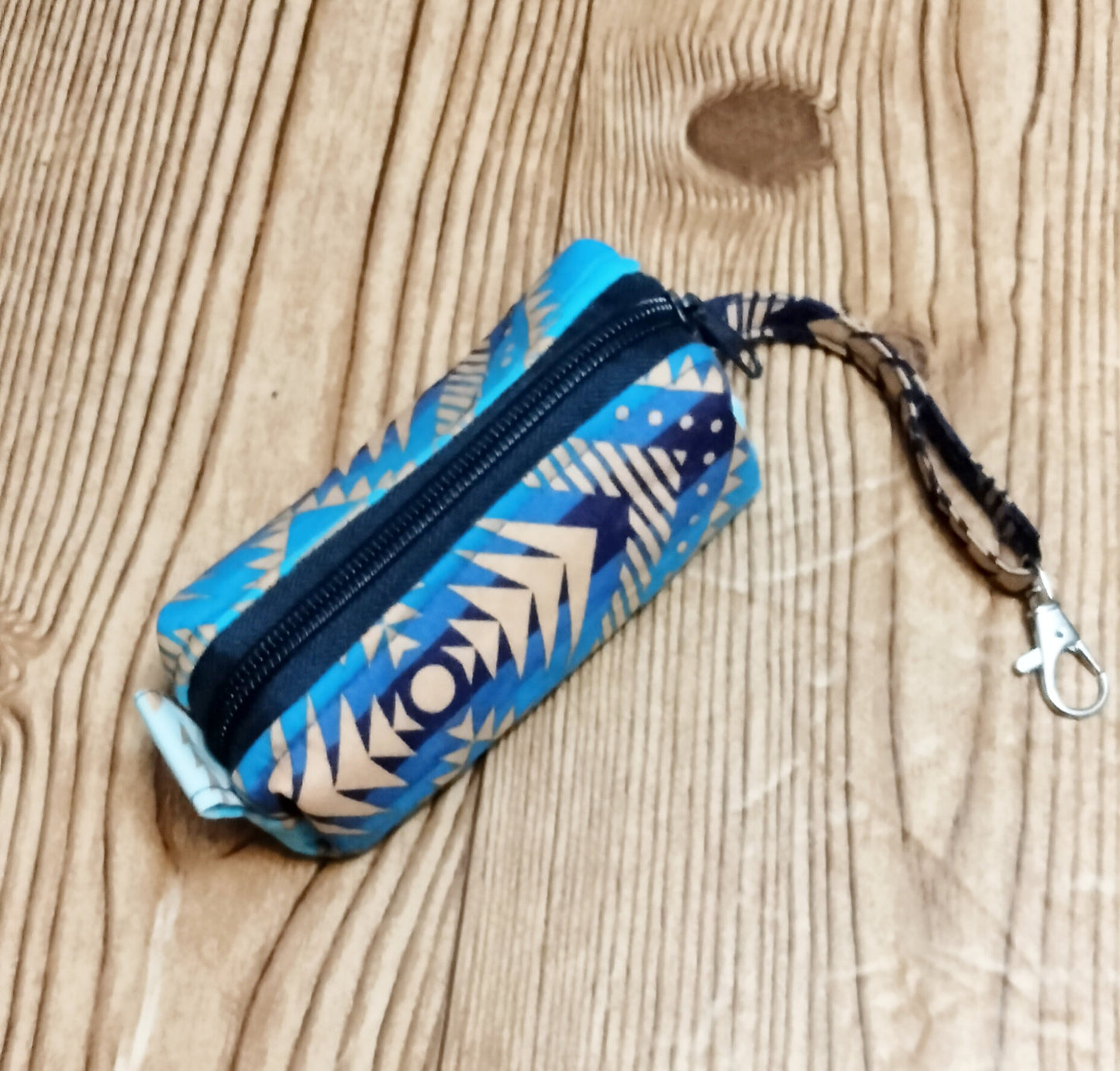 Blue Tribal Print Set of 3 Box Toiletry Bag Gift Set