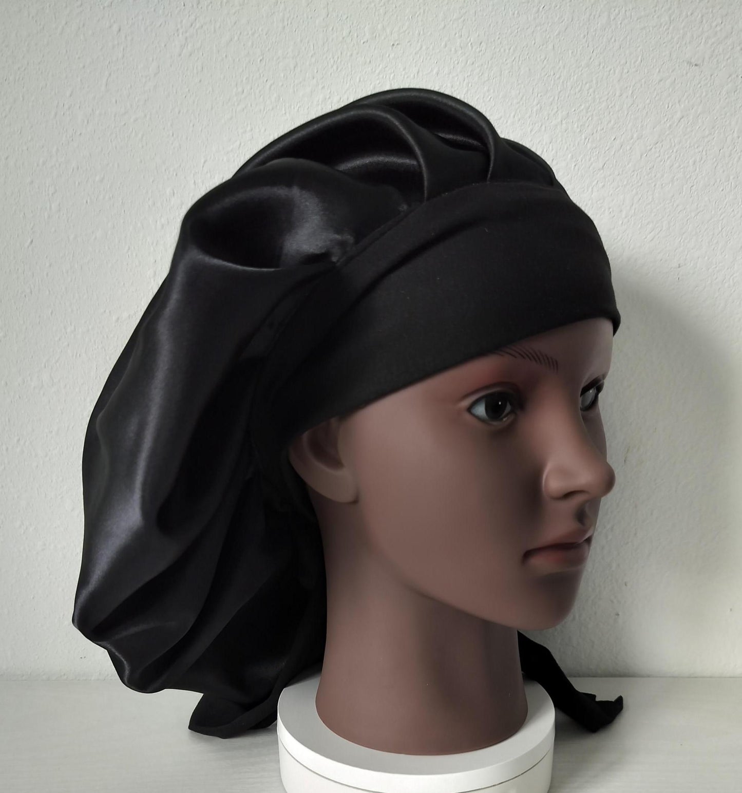 Satin Sleep Double Layer Reversible Bonnets Multiple Colors with Soft Stretchy Band and Ties
