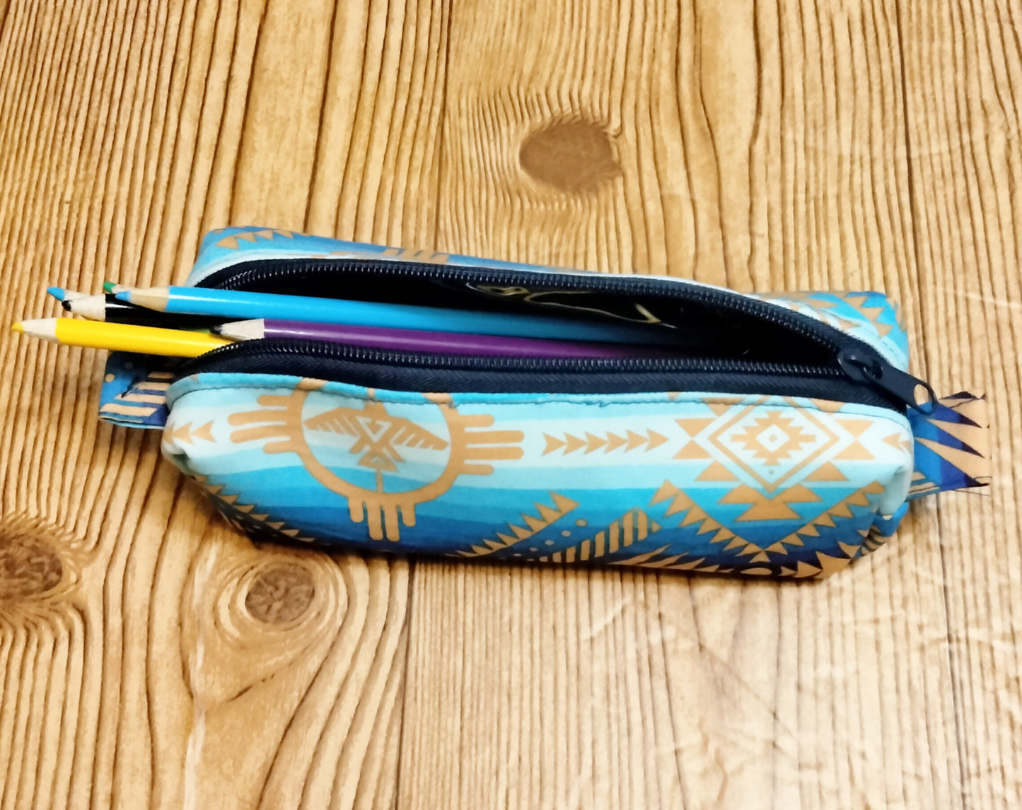 Blue Tribal Print Set of 3 Box Toiletry Bag Gift Set