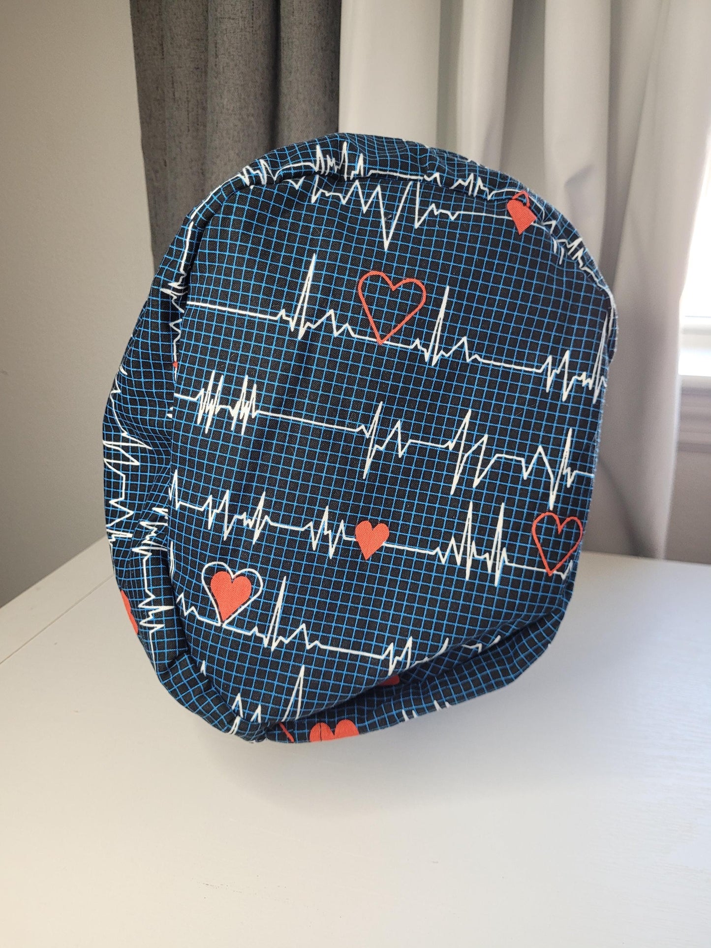 European Style Scrub Hat: Cotton Cap with Satin lining, optional Button Ear Savers