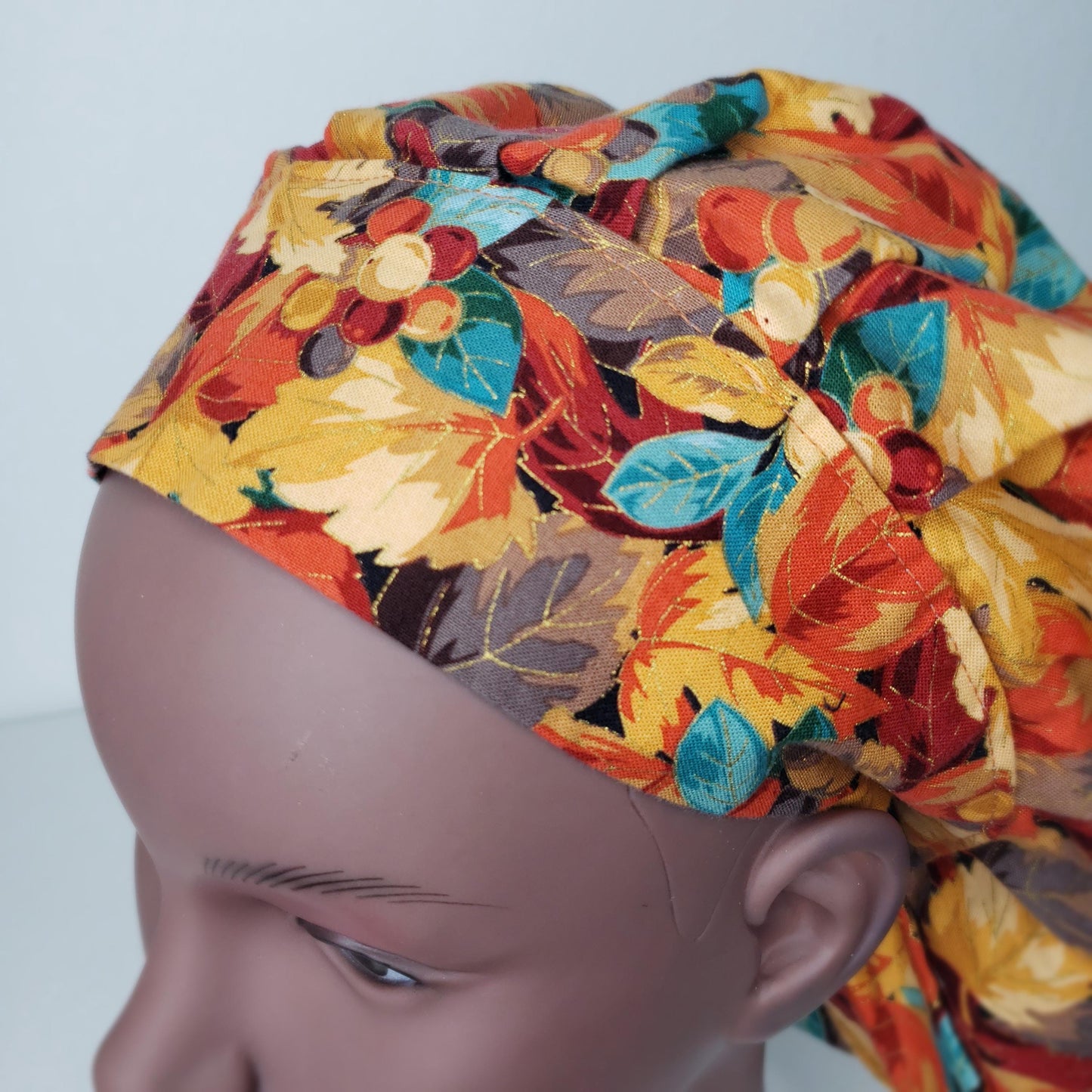 Scrub Bouffant Cotton Bonnet Only Autumn Fall Leaves Surgical Cap