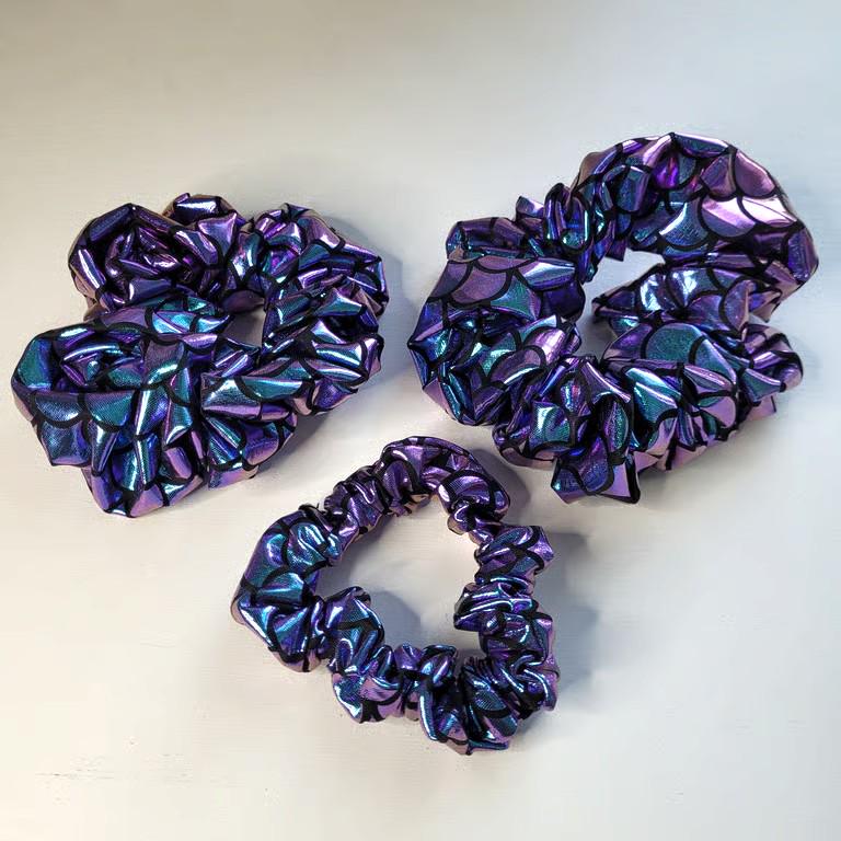 Satin Silk Scrunchies for Hair - Soft No-Breakage Hair Ties - Black, Purple, Turquoise - Bulk Bridesmaid Gifts & Bachelorette Party Favors