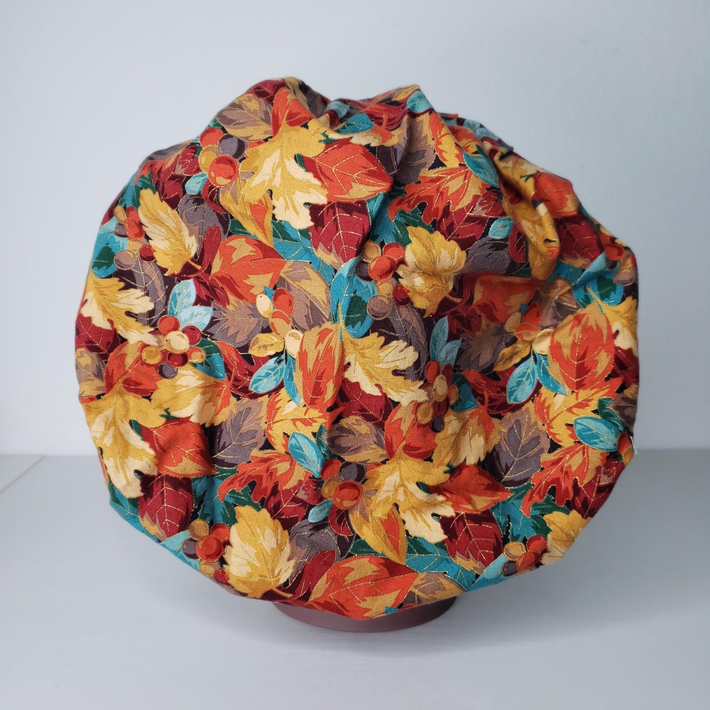 Scrub Bouffant Cotton Bonnet Only Autumn Fall Leaves Surgical Cap