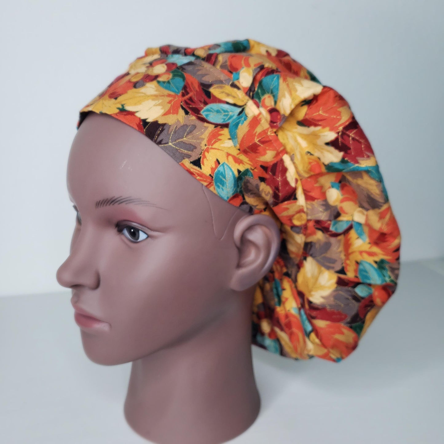 Scrub Bouffant Cotton Bonnet Only Autumn Fall Leaves Surgical Cap