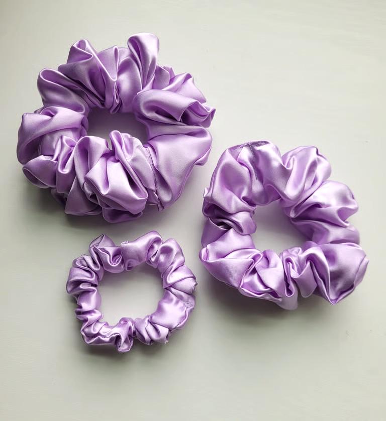 Satin Silk Scrunchies for Hair - Soft No-Breakage Hair Ties - Black, Purple, Turquoise - Bulk Bridesmaid Gifts & Bachelorette Party Favors