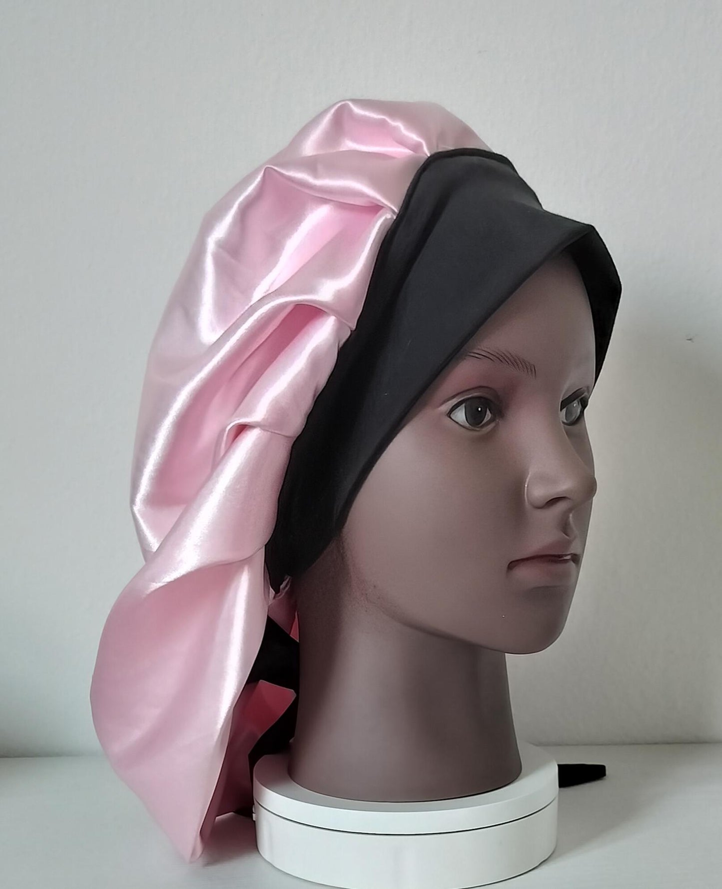 Satin Sleep Double Layer Reversible Bonnets Multiple Colors with Soft Stretchy Band and Ties
