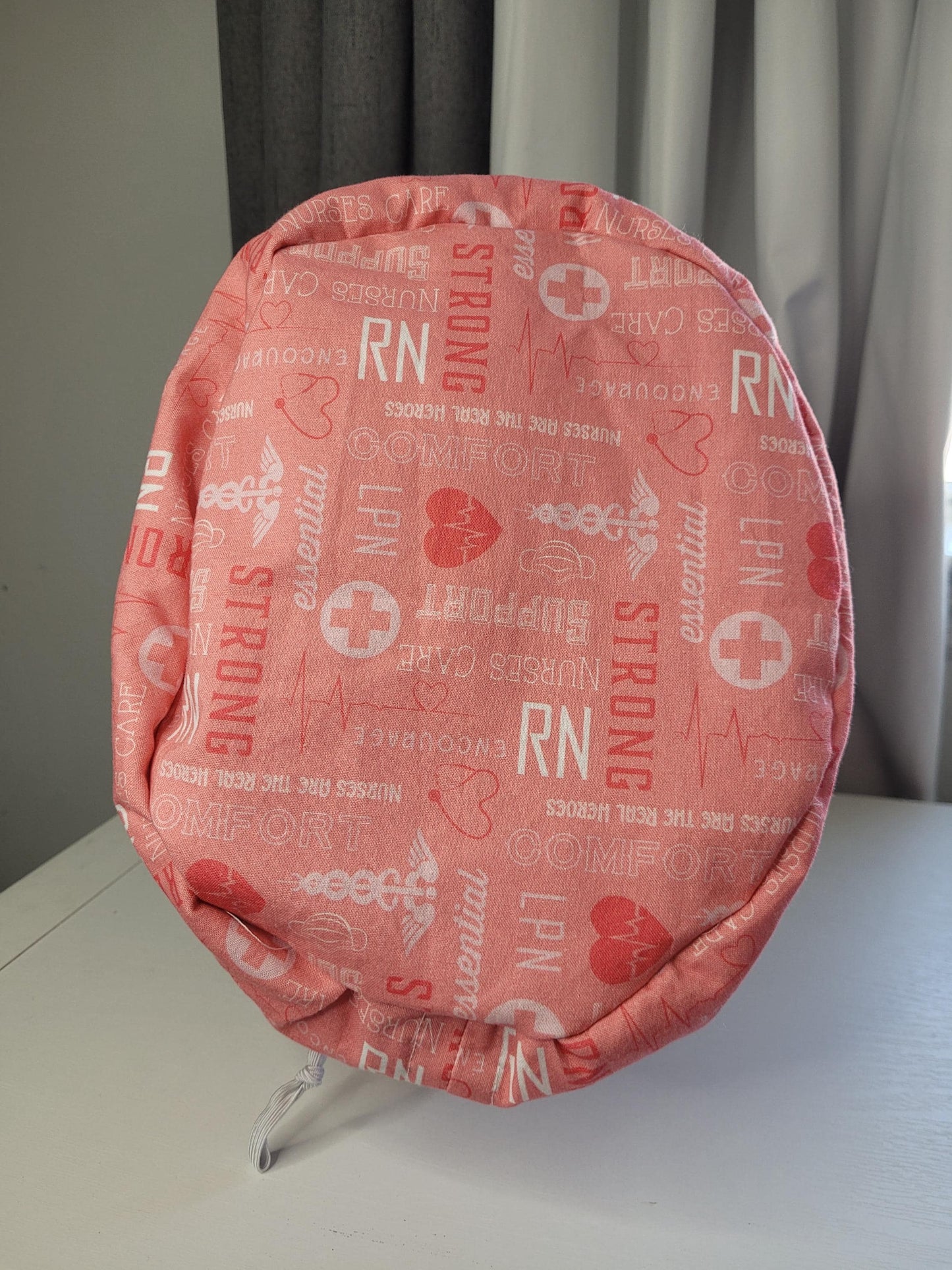 European Style Scrub Hat: Cotton Cap with Satin lining, optional Button Ear Savers
